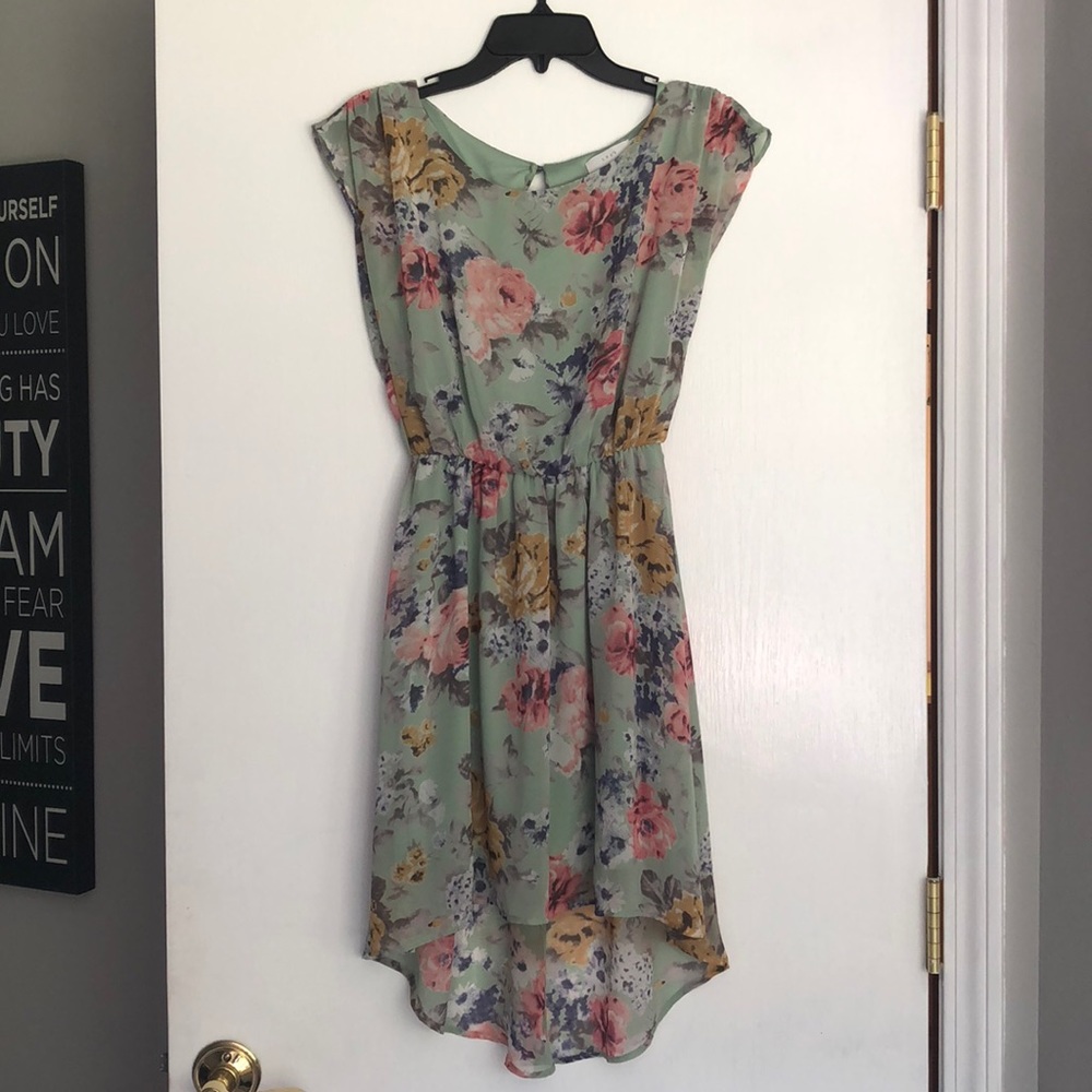 Mint Floral Lush Chiffon Dress
